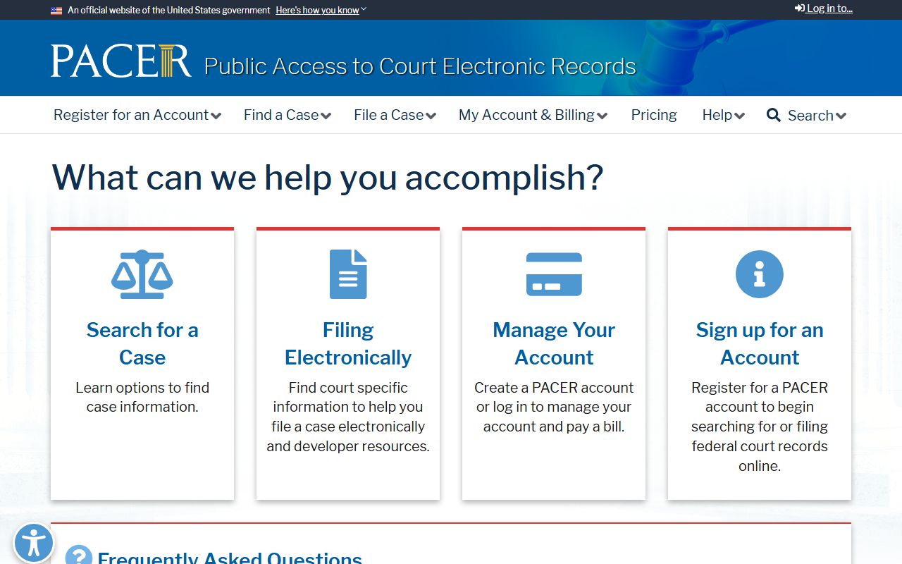 Tunica County federal court records search through the PACER system