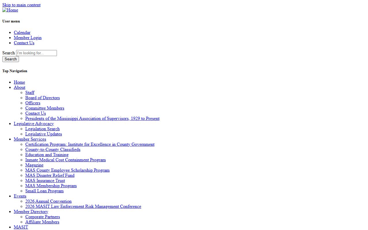 Tunica County court records Mississippi Association of Supervisors page