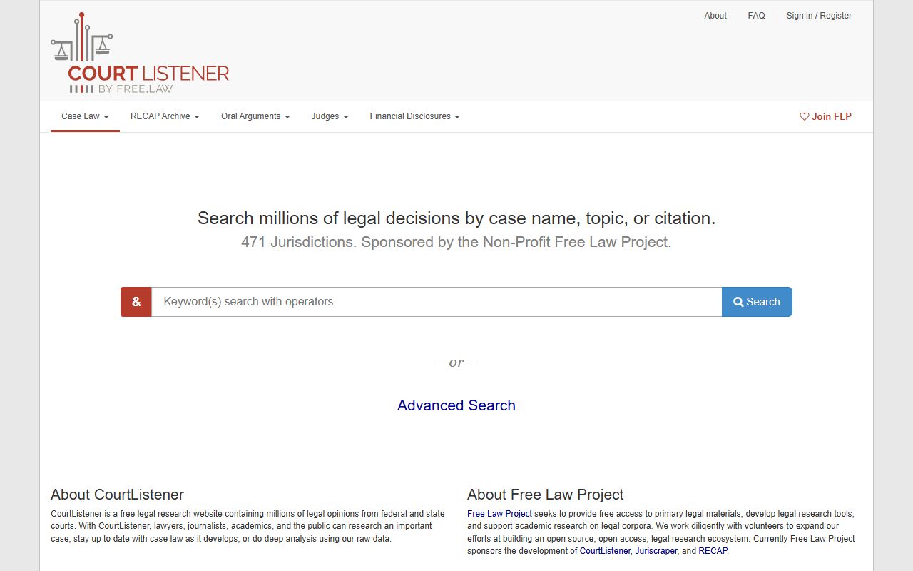 Tunica County federal court records CourtListener search page